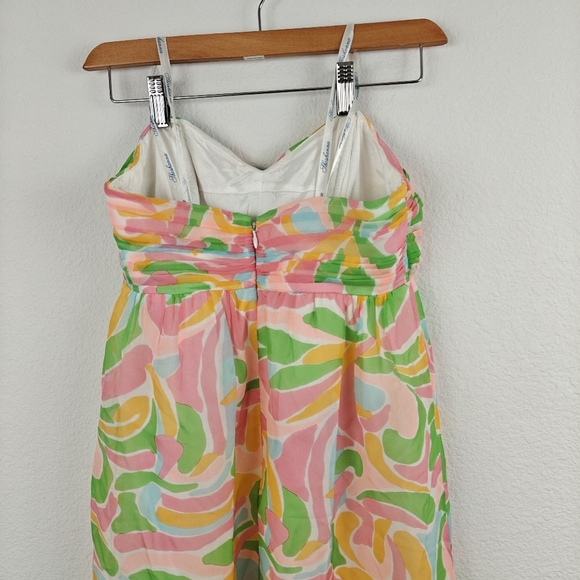 Shoshanna 100% Silk Strapless Floral Mini Summer Dress Size 0 Women's - Picture 9 of 13